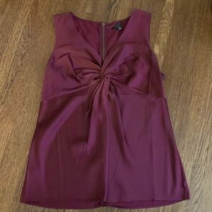 Any Taylor burgundy front chest knitted blouse